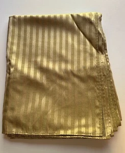 Tablecloth 60x144 Rectangular Noble Excellence Metallic Gold Stripe Holiday KC - Picture 1 of 8