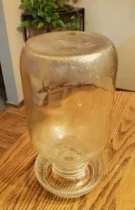 Vintage HAZEL ATLAS Glass Poultry CHICKEN WATERER~Jar #6592~BASE 5 1/2" #569! - Picture 1 of 6