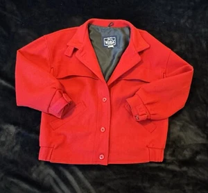 Woolrich Jacke Damen LRG Rot Mantel 100% Wolle Hergestellt in den USA Outdoor Preppy Vintage XL? - Bild 1 von 19