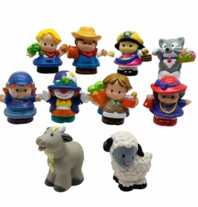 Fisher Price Little People Lebensmittelhändler Ostern Cowboy Katze Fast Food Clown FP 10er Set - Bild 1 von 13