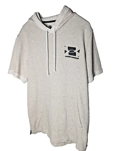 Under Armour Frottee T-Shirt Hoodie Herren L beige kurzarm Kapuze Active - Bild 1 von 4
