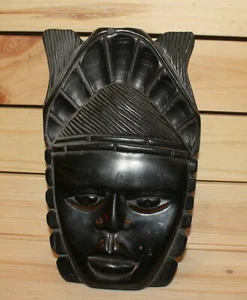 Vintage African hand carving wood wall hanging mask - Picture 1 of 6