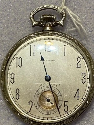 1921 New York Standard Watch Co. 7 Jewel Open face Pocket Watch NR! - Image 1 of 4