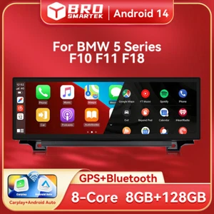 Autoradio GPS multimediale 14,9'' 128GB per BMW Serie 5 F10 F11 NBT CIC Carplay - Foto 1 di 16