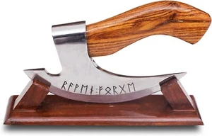 Viking Pizza Cutter Axe Hand-Forged High Carbon Steel Vintage Pizza Slicer New A - Picture 1 of 6