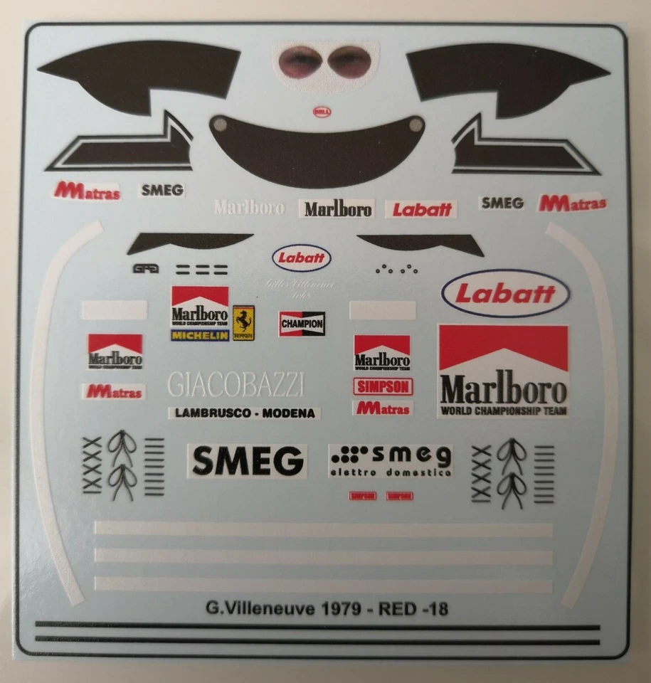 Ferrari 312T4 Gilles Villeneuve " Figure Decals - red suit " 1979 1/18 - Bild 1 von 1
