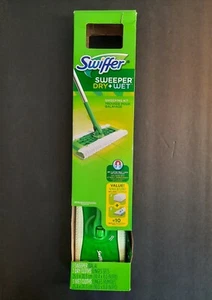 New Sweeper Dry and Wet Mop Starter Kit, 1 Sweeper, 7 Dry and 3 Wet Cloths - Picture 1 of 4