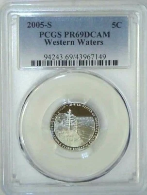 2005-S 5C Jefferson Nickel Western Waters PCGS PR69DCAM  22htt0226 - Image 1 of 4