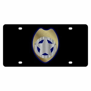 Metal Lazertag Black License Plate w Police Badge Logo - Picture 1 of 1