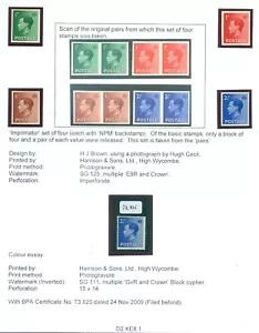 1936 Edoardo VIII. Set di 4 Imprimatur da 1⁄2d a 21⁄2d. In perfette condizioni non montate (ogni... - Foto 1 di 2