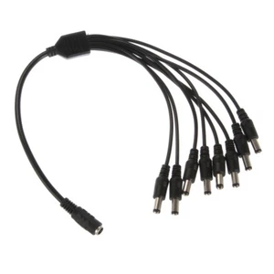 1 Female to 8 Male DC Power Adapter Splitter Cable Cord for CCTV Security Camera - Picture 1 of 6