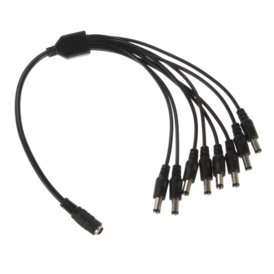 1 Female to 8 Male DC Power Adapter Splitter Cable Cord for CCTV Security Camera - Image 1 of 4
