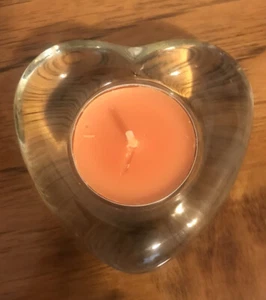 Red Heart Glass Tea Light Candle Holder - Picture 1 of 4