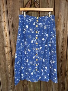 1930s Dustbowl Cotton Skirt Bakelite Buttons Vintage 30” Waist - Picture 1 of 7