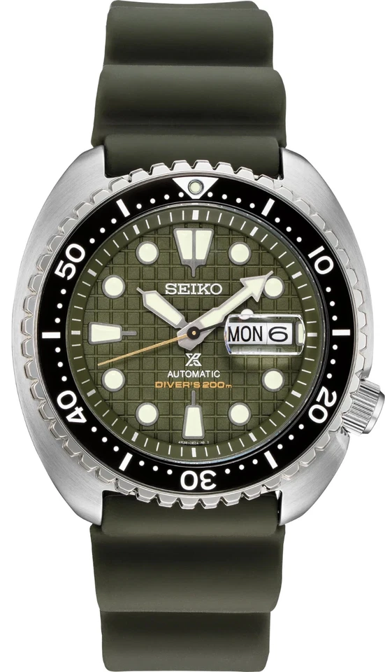 Reloj de buceo Seiko Prospex automático 45 mm esfera verde correa de silicona reloj SRPE05 Foto 1 de 1