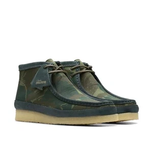 NEW 2024 MEN Clarks Wallabee Green Camouflage Limited Edition lace up shoes - Picture 1 of 6