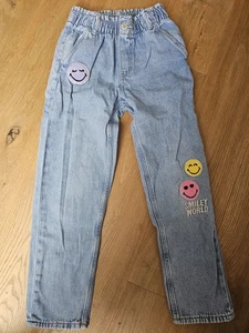 Relaxed Fit Paper Bag Jeans Smiley Patch gr. 134 H&M - Bild 1 von 4
