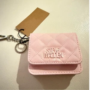 NWT STEVE MADDEN BWREN FOLDOVER CARD CASE WALLET W KEYRING CHALK PINK - Picture 1 of 7