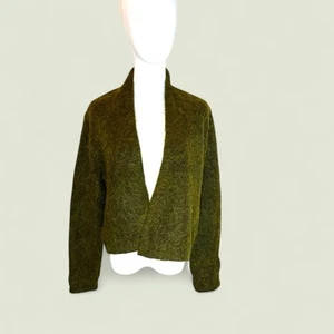 Eileen Fisher size S/P mohair open army green cardigan sweater - Picture 1 of 13