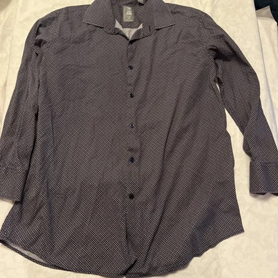 Camisa Stacy Adams Hombre Talla Grande 17-1734/35 Azul Geométrica Manga Larga Foto 1 de 4