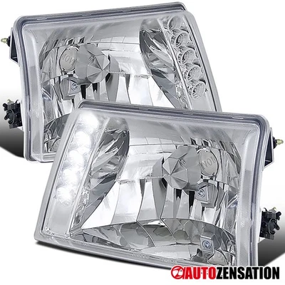 Fit 1998-2000 Ford Ranger XL XLT LED Strip Headlights Headlamps Left+Right 98-00 Foto 1 de 4