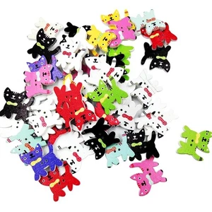 50 Pieces Lovely Wooden Cartoon - Picture 1 of 5
