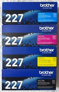 Brother TN-227 Black Cyan Magenta Yellow Toner Set TN227BK TN227C TN227M TN227Y - Picture 1 of 17