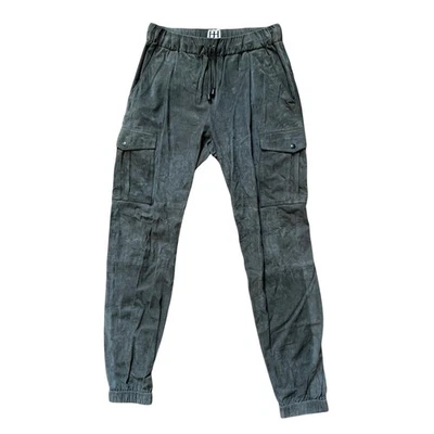 Pantalones de chándal cargo de gamuza Haute Hippie en verde oliva talla pequeña Foto 1 de 4