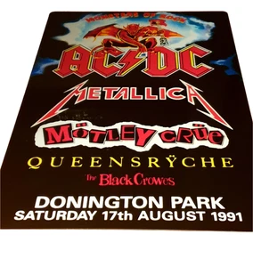 MONSTERS OF ROCK DONINGTON PARK 1991  12X8 METAL POSTER SIGN - Imagen 1 de 3
