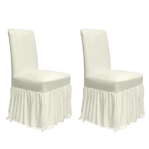 Chair Covers for Dining Room Set of 2 Stretch Chair Slipcovers with Skirt for... - Picture 1 of 7