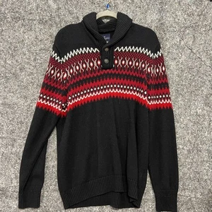 American Eagle Outfitters Sweater Men XL Black Heavyweight Cabin Core Christmas - Picture 1 of 9