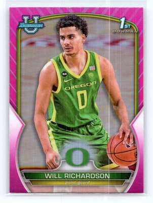 2022-23 Bowman University Chrome #31 Will Richardson Pink - Image 1 of 2
