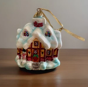 Christopher Radko Vidrieras Casa 5”Adorno de Navidad Hombre de Nieve Árbol Conejo - Imagen 1 de 10