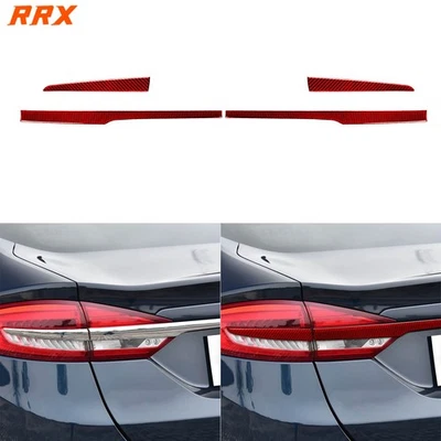 Red Carbon Fiber Rear Tail Light Lamp Cover Trim For Ford Fusion Mondeo 2013-21 - image 1 of 4