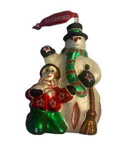 Waterford Holiday Heirloom Jolly Snowman Blown Glass Christmas Ornament 4775 - Picture 1 of 18