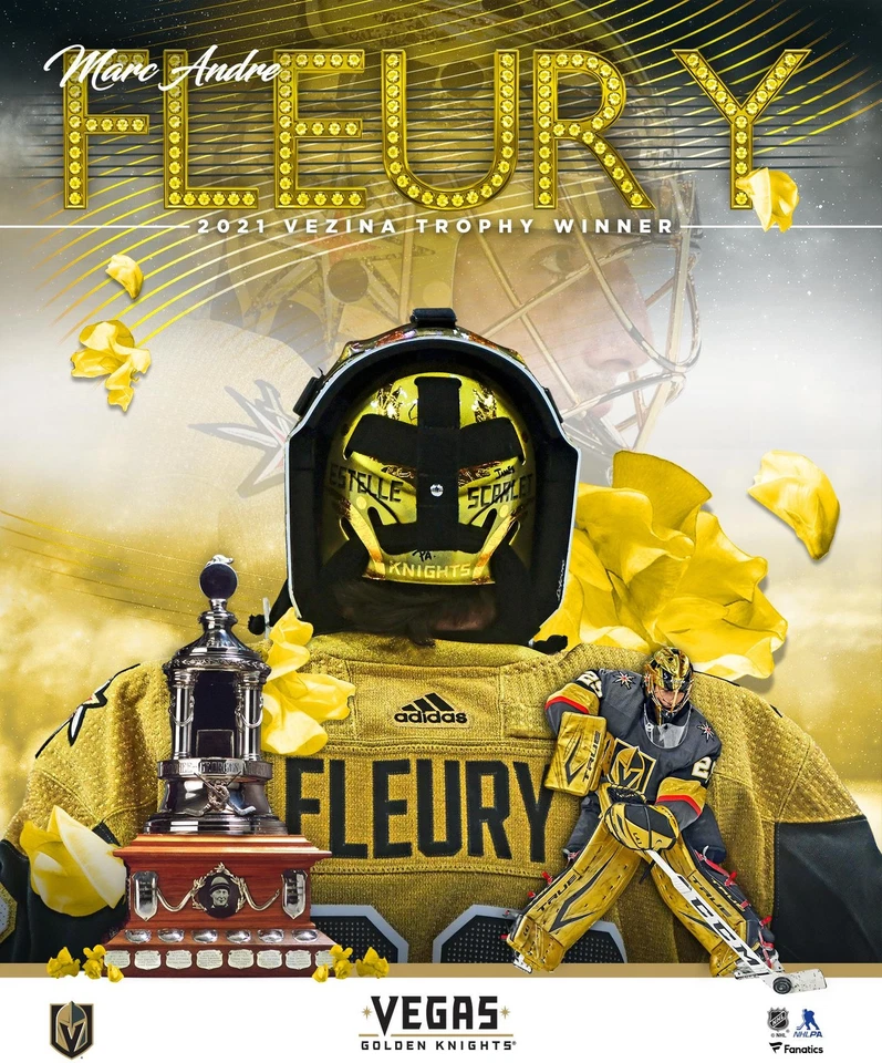 Marc-Andre Fleury Golden Knights Unsigned 2021 Vezina Trophy Stylized Photo - Image 1 of 1
