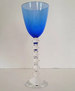 BACCARAT VEGA FORTISSIMO BLUE SAPPHIRE RHINE 9" WINE GLASS FRANCE - Picture 1 of 4