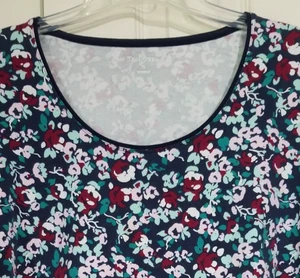 Kim Rogers Mujer XL Multicolor Floral Mangas Largas Algodón Camiseta Elastizada Cuello Redondo - Imagen 1 de 8