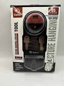NEW SAKER PICTURE HANGING & LEVELING TOOL KIT 85 PIECES WITH HARDWARE CASE - Picture 1 of 2