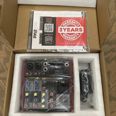 Pyle 4-Ch. Bluetooth Studio Mixer-Pro Audio Digital DJ Console PMXU48BT - Image 1 of 4