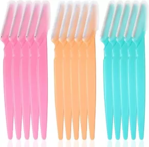 15 Pcs Eyebrow Razors Trimmer Facial Hair Remover with Cover for Women and Men - Picture 1 of 7