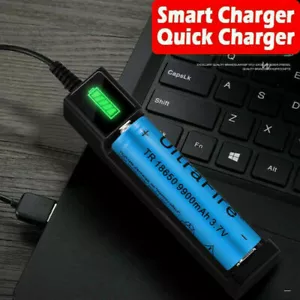 3,7V Wiederaufladbare Li-Ion Akku Akku Ladegerät LED-Anzeige USB - Bild 1 von 7