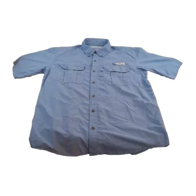 Magellan Men’s M Blue Vented Fishing Camp Shirt Short Sleeve Outdoor Quick Dry - Image 1 of 4
