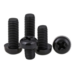 PA66 Nylon Button Head Bolts M2 M2.5 M3 M4 M5 M6 M8 Black Dome Phillips Screw - Picture 1 of 4