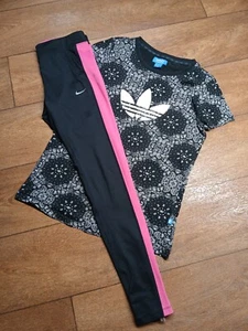 Women's Nike Adidas Gym Running Sports Top Leggings 12/M Retro Immaculate - Picture 1 of 18