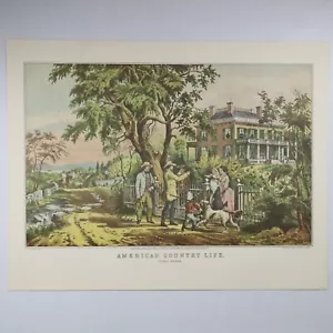 Litografía American Country Life October Afternoon Currier & Ives 11 3/4" x 13" - Imagen 1 de 4