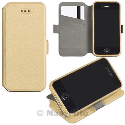 CUSTODIA BOOK COVER SILICONE FLIP CASE LIBRO ECO PELLE STAND PER LG K7 LTE ORO - Immagine 1 di 4