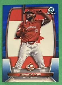 2023 Bowman Chrome WBC Flag Variations Blue Refractor /75 Abraham Toro #WBC-8 - Picture 1 of 2