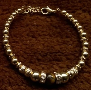Sosie Bracelet, Goldtone/Tiger’s Eye, NEW in Box - Picture 1 of 2