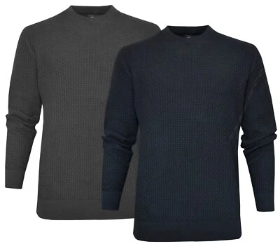 Knitted Jumper Top Waffle Knit 100% Cotton Plain Crew Neck Thin Pullover ExStore - Image 1 of 4